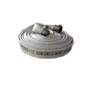 1 1/2″ X 30M PVC Lined Fire Hose with Aluminum Coupling 220PSI Firefighting Equipment Accessory