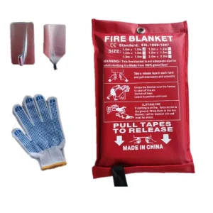 1*1 Emergency Fiberglass Fire Blanket CE EN1869 2019 0.5mm Thick 550C Heat Resistant for Kitchen Home