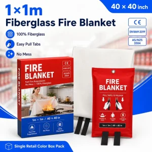1*1m Fiberglass Fire Blanket CE Certified Carton Packing