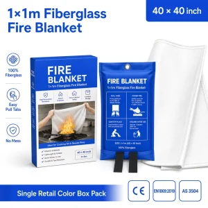 1*1m Fiberglass Fire Blanket Emergency Fireproof Safety Blanket for Home Kitchen BBQ RV