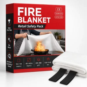 1*1m Fiberglass Fire Blanket Single Color Bo* Pack for Kitchen Home BBQ RV Camping Emergency Preparedness
