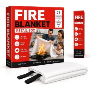 1*1m Fiberglass Fire Blanket Single Color Box Kitchen Fire Safety Blanket Fireproof Blanket for Kitchen