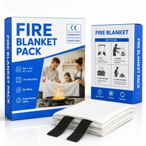 1*1m Fiberglass Fire Blanket with Retail Box EN1869 Kitchen Fire Suppression Blanket for Bulk Import Orders