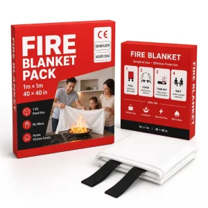 1*1m Fire E*tinguisher Blanket Retail Bo* Pack Fiberglass Kitchen Grease Fire Blanket for Supermarket Shelf