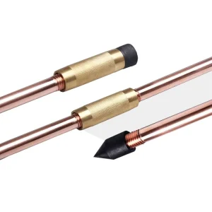 1/2″ 5/8″ 3/4″ Solid Copper Bonded Earth Rod Copperweld Clad Steel Ground Rod for Earthing System Material