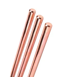 1/2″ 5/8″ Solid Copper Bonded Earth Rod Copperweld Clad Steel Ground Rod for Earthing System