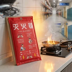 1.0m to 2.0m Fiberglass Fire Blanket 0.45mm Thick Red for Kitchen Oil Fire Car Engine Fire Emergency Safety