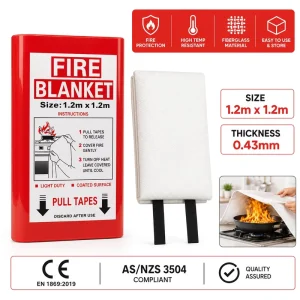 1.2*1.2m PVC Box Fire Blanket CE EN1869 Fiberglass Emergency Safety Equipment