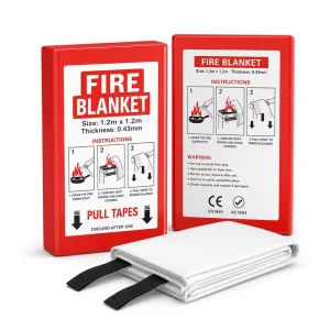 1.2m * 1.2m Fiberglass Fire Suppression Blanket PVC Hard Box for Oil Fire and Clothing Fire