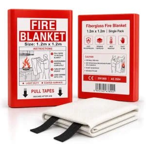 1.2m * 1.2m Kitchen Fire Blanket EN1869 Fiberglass PVC Box Single Pack