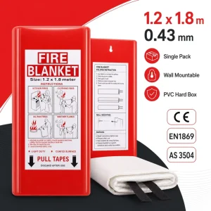 1.2m * 1.8m PVC Hard Box Fire Blanket Quick Release Pull Tabs for Restaurant Safety