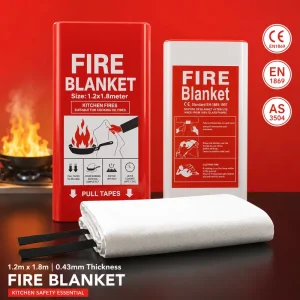 1.2m X 1.8m Fiberglass Fire Blanket PVC Hard Box CE EN1869 Commercial Kitchen Safety Supply
