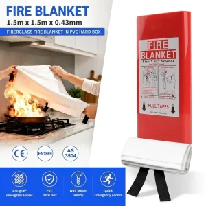 1.5*1.5m Fiberglass Fire Blanket PVC Hard Box Grease Fire Suppression Manufacturer