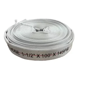 1.5″ 100ft Flexible PVC Lined Canvas Water Hose Pipe Firefighting Equipment Accessory