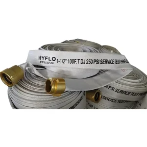 1.5″ 100ft White Fire Hose Filament Polyester High Pressure EPDM Lined Nozzle with Storz Coupling for Firefighting Equipment
