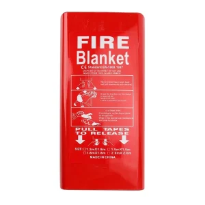 1.5m*1.5m Fiberglass Fire Blanket PVC Box Kitchen Oil Fire Safety CE EN1869 Wall Mount No Powder