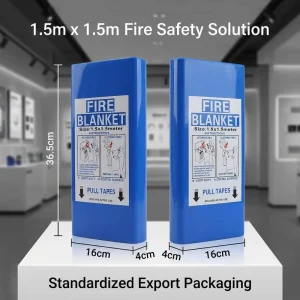 1.5m * 1.5m Fiberglass Fire Blanket PVC Box for Hotel Kitchen Office Property Safety
