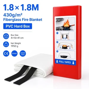 1.8*1.8m PVC Hard Box Fire Blanket CE EN1869 Emergency Safety Equipment
