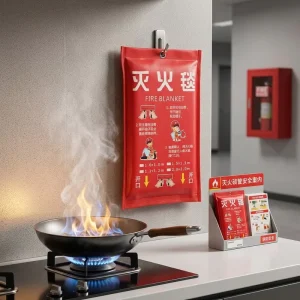 1.8ft 2.6ft 3.3ft 4.2ft Fiberglass Fire Blanket 0.45mm Thick Heat Resistant for Emergency Fire Extinguishing