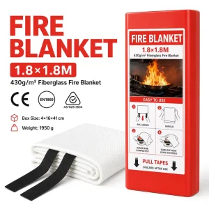 1.8m Fire Blanket PVC Hard Case Fiberglass Safety Blanket for Hotel Factory Garage Use