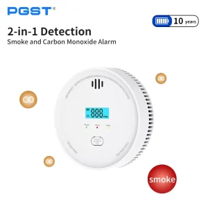 10-Year Life Battery Smoke and Carbon Monoxide Detector 2 in 1 Smoke Detector with Test Button and Digital Display