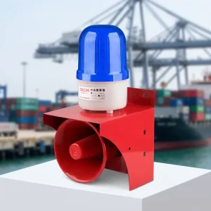 120dB Portable Industrial Alarm Horn 12 24V220V IP54 High Power Sound & Light Warning Siren for Factory Crane & Fire Safety