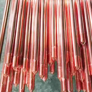 14.2-25mm Electrical Copper bonded Steel Grounding Rod Electrode Custom Length Copper Clad Steel Earth Rod