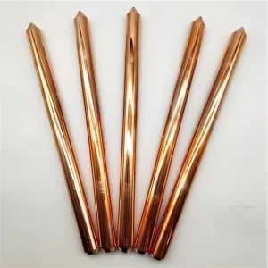 14.2mm 16mm 17,2mm 20mm Diameter Copper Plating Layer 254 Micrometers Clad Steel Earth Grounding Rod Copper Bonded Earth Rod