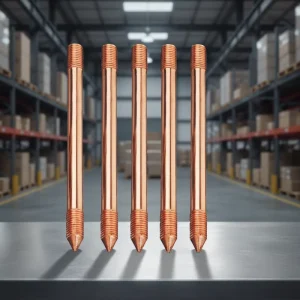 14.2mm Copper Clad Steel Round Earth Rod 14.2×2440 Electrical Lightning Protection Grounding Material