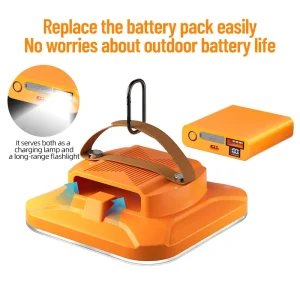 16000mAh Camping Lights 3 Color Lighting Modes Bright Rechargeable LED Lamp with Removable Portable Battery