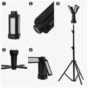 16000mAh Waterproof Telescopic Outdoor Lantern Four-leaf Lighting Camping Light