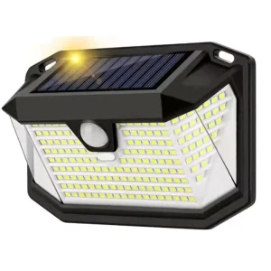 178LED Solar Wall Light IP64 Three Sided Luminous Automatically Lights up at Dark with Human Body Sensing for Outdoor Courtyard