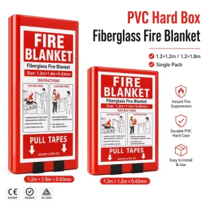 1m 1.2m 1.5m 1.8m 2m Fiberglass Fire Blanket PVC Hard Box CE Certified Supplier