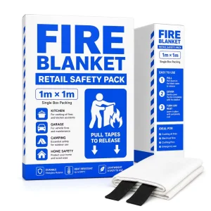 1m * 1m Fiberglass Fire Blanket Color Box Pack No Mess No Chemicals Kitchen Emergency Blanket