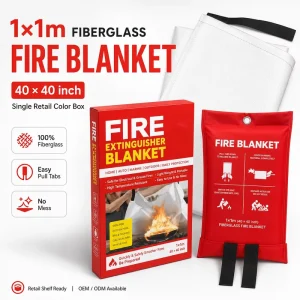 1m * 1m Fire Blanket Fiberglass Single Color Bo* for Supermarket Home Safety