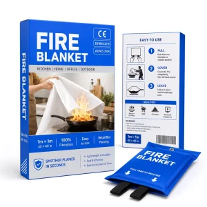 1m * 1m Fire Blanket Single Retail Box Fiberglass Blanket for Supermarket Sales