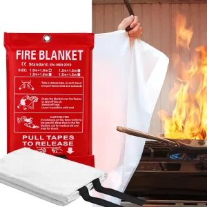 1m by 1m Silicone Coated Fiberglass Fireproof Blanket Ht 800 Welding Fire Extinguisher Blankets Emergency Protection for Home