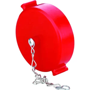 2 1/2″ Red/Chrome Finish Plastic Fire Hydrant Cover with Chain & Rocker Lug Firefighting Equipment Accessory Model 8521049