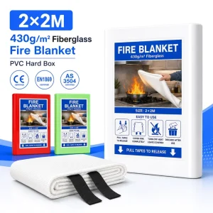2*2m Fiberglass Fire Blanket PVC Hard Box Large Coverage Fire Suppression Supplier