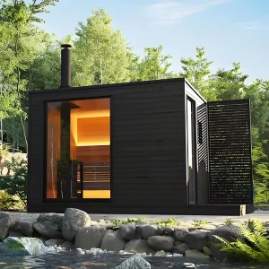 2 4people Traditional Outdoor Square House for Hotel Customization Wood Burning Stove Sauna Room