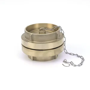 2 Inch Brass Storz Hydrant Cap Breeching Inlet Blind End Cap Fire Hose Coupling Cover Durable Yellow Firefighting Equipment