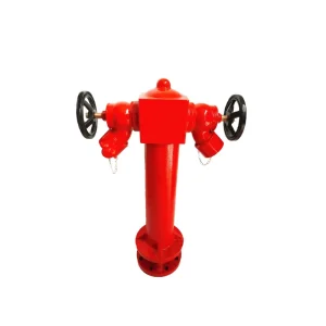 2 Way Fire Pillar Hydrant Wet Type Fire Fighting Hydrant with Valves Cast Iron DN100 435 PSI