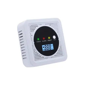 2-in-1 Carbon Monoxide & Smoke Detector with Digital Display Battery Powered Sound & Light Alarm Easy Installation