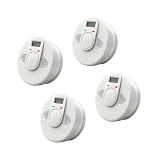 2 in 1 Combination Smoke and Carbon Monoxide Detector LCD Digital Display Combo Fire and CO Gas Alarm with Battery Operated