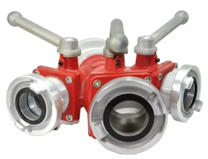 2.5 Inch Aluminum Fire Fighting 3 Way Water Divider with Valve Breeching Water Separator 10-16 Bar Customizable
