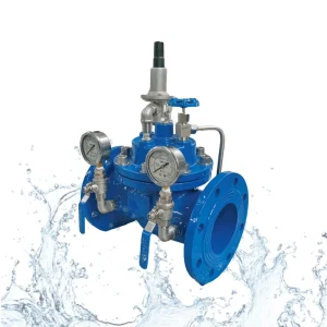 200X PRV with Check PN16 DN100 DN500 Diaphragm Copper Pilot Blue Epoxy 250μm Fire Fighting Steady Pressure Valve