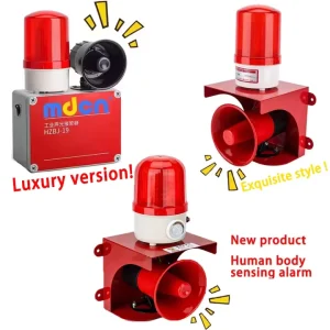 220V Home Security Alarm System Indicator Light 130dB Audible Visual Alarm for Automotive Fire Protection