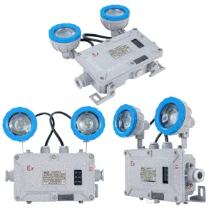 220V LED Double Headed Emergency Light Outdoor Fire Channels Explosion Proof Safety Exit Indicator Integrated Emergency Lighting