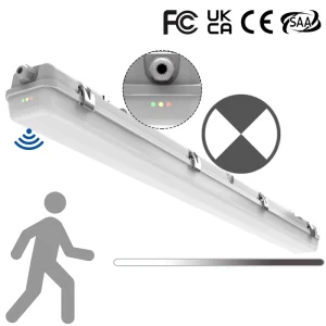2FT 18W Waterproof Sensor Emergency Linear Light Commercial Industrial Lighting Garage Lighting Parking Lots IP65 IK08 CE SAA