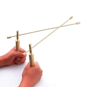 2PCS Copper Dowsing Rod Divining Rods Upgraded Flexible Rotation Tool Solid Copper and Brass Dowsing Rods Detect Gold Water